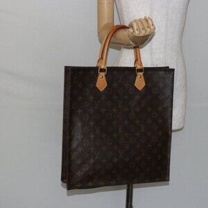 LOUIS VUITTON Monogram Sac Plat Hand Bag M51140 LV Auth 142770